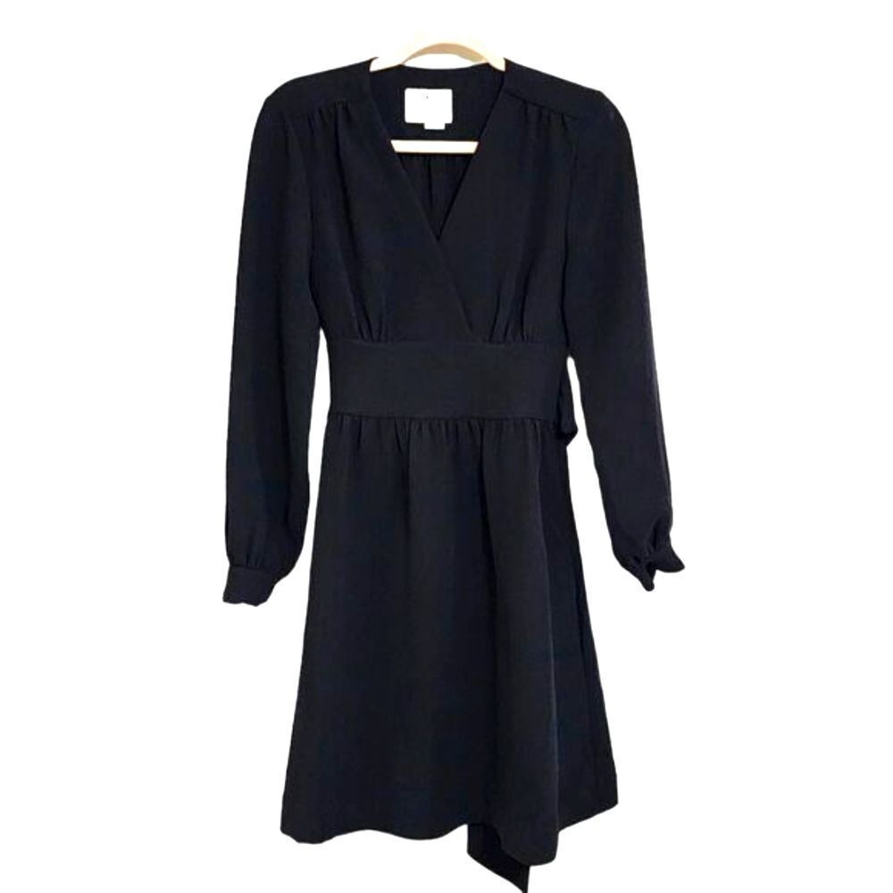 Kate Spade Midi Dress 4 black tie waist fit & flare Silhouette Office Work